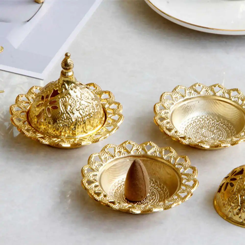 Golden Middle East Arab Home Decor Ceramic Bakhoor Incense Burner Holder