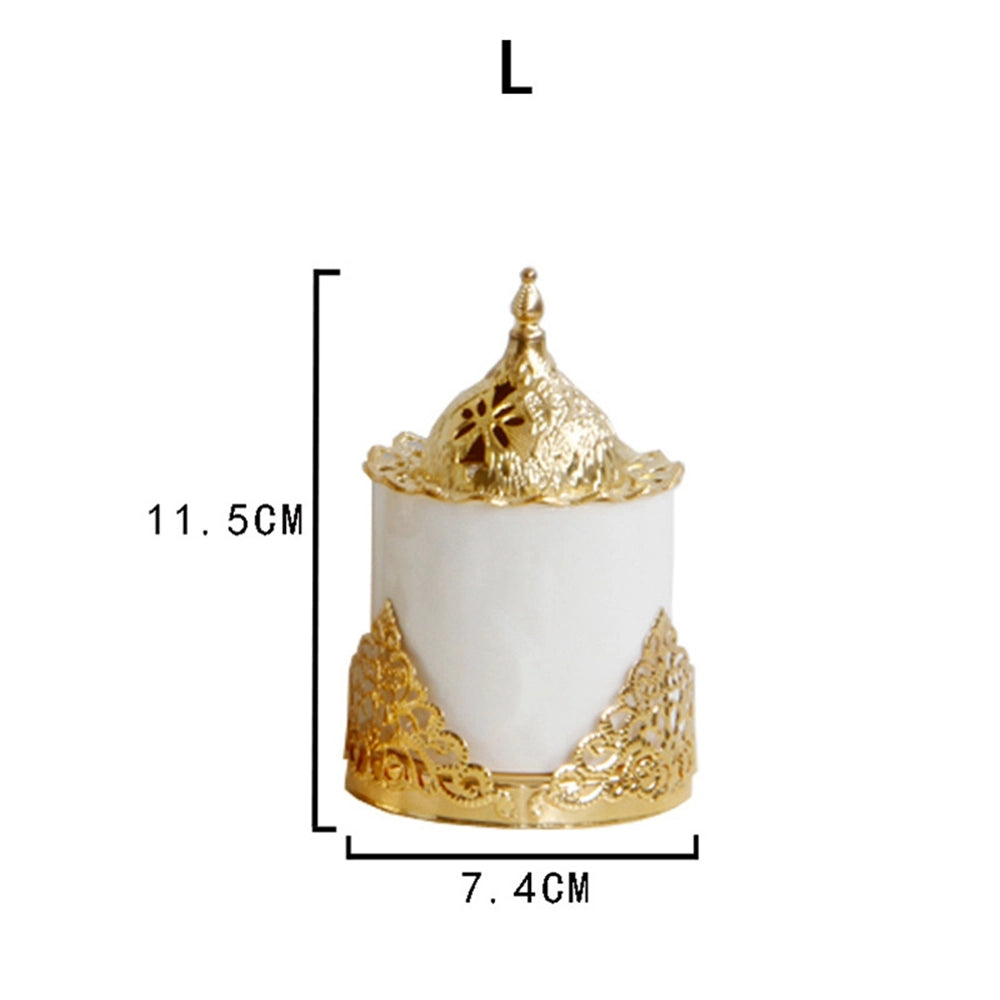 Golden Middle East Arab Home Decor Ceramic Bakhoor Incense Burner Holder