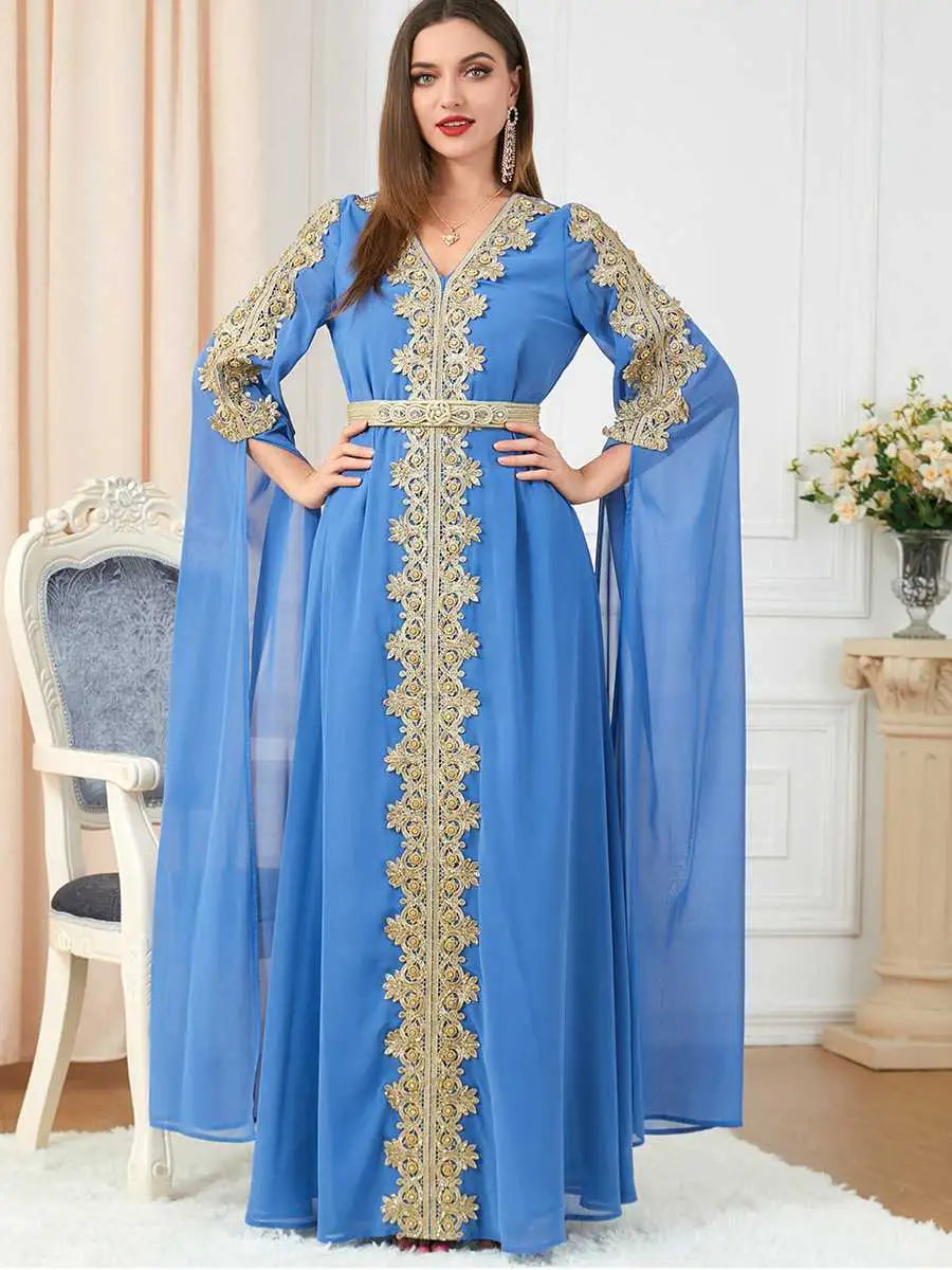 Eid Middle East Arab Women Chiffon Caftan Kaftan Dress For Evening Par Urgarment Eid Middle East Arab Women Chiffon Caftan Kaftan Dress For Evening Par Urgarment
