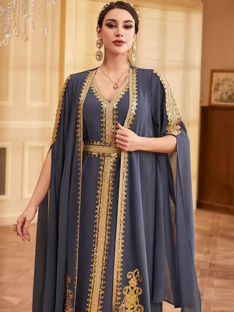 2 Pieces Set Arab Eid Caftan Kaftan Dress #253927