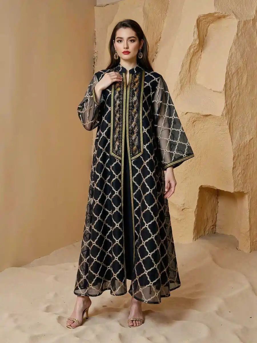 Eid Embroidery Arab Jalabiya Caftan Kaftan Dress #25S127