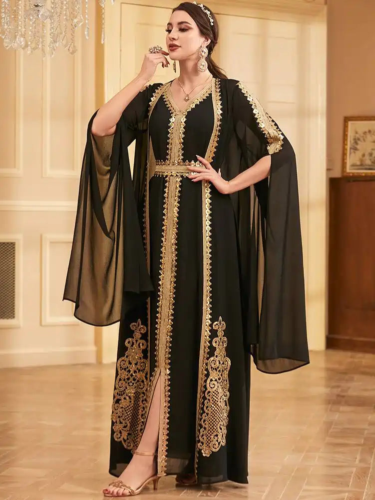 2 Pieces Set Arab Eid Caftan Kaftan Dress #253927