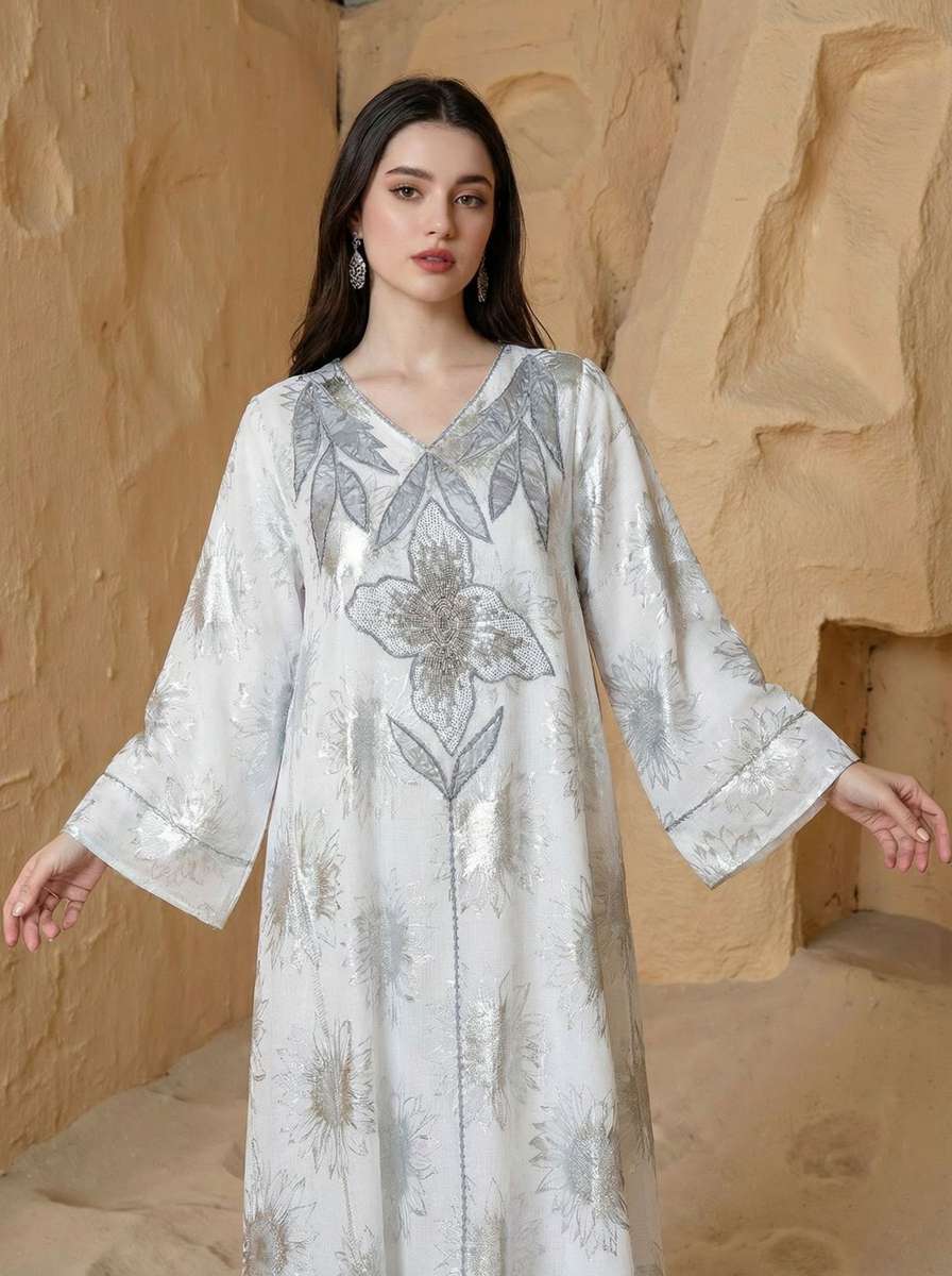Eid Embroidery Bronzing Caftan Kaftan Dress #26S182