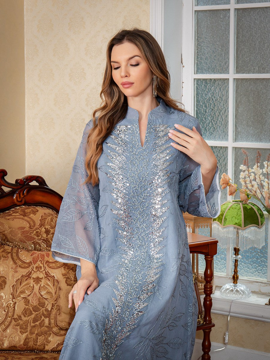 Eid Embroidery Sequins Caftan Kaftan Dress #26S169
