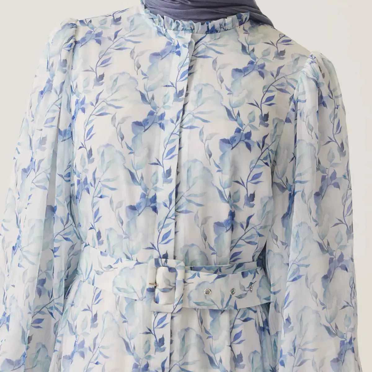 Muslim Women Chiffon Printed Abaya Dress