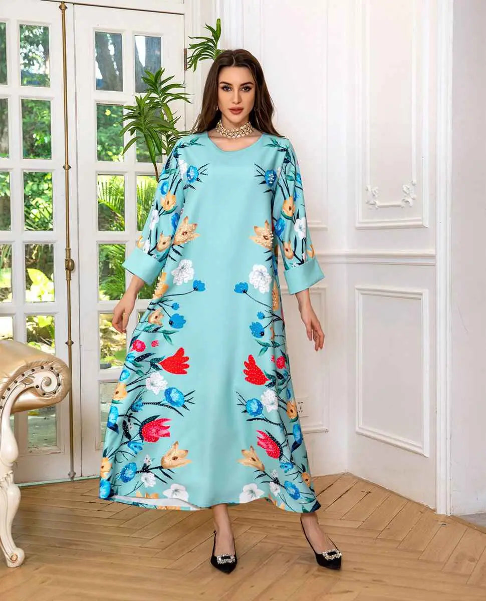Eid Dress Arab Printed Kaftan Caftan Abaya Dress