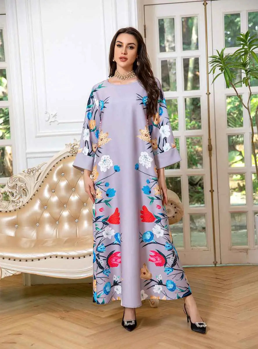 Eid Dress Arab Printed Kaftan Caftan Abaya Dress