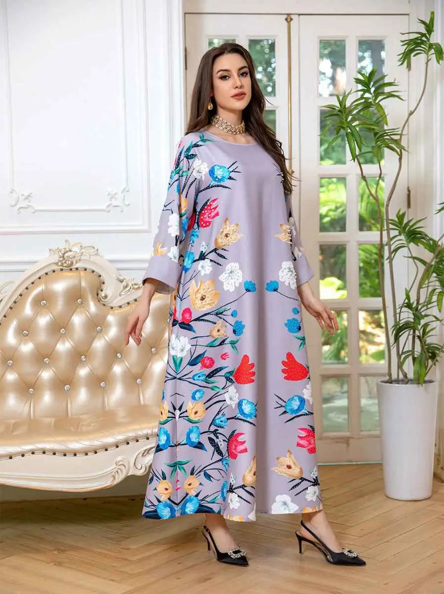 Eid Dress Arab Printed Kaftan Caftan Abaya Dress