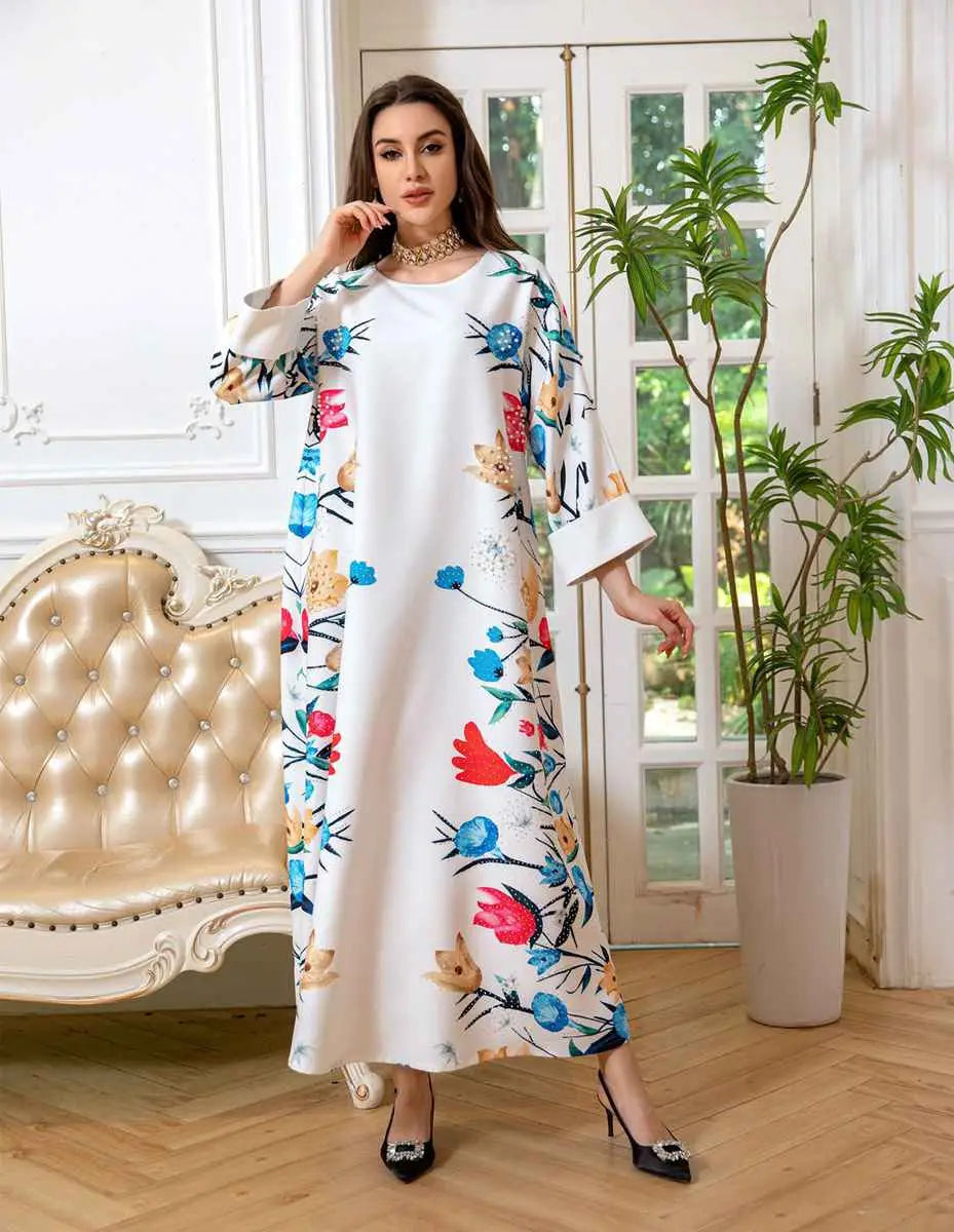 Eid Dress Arab Printed Kaftan Caftan Abaya Dress