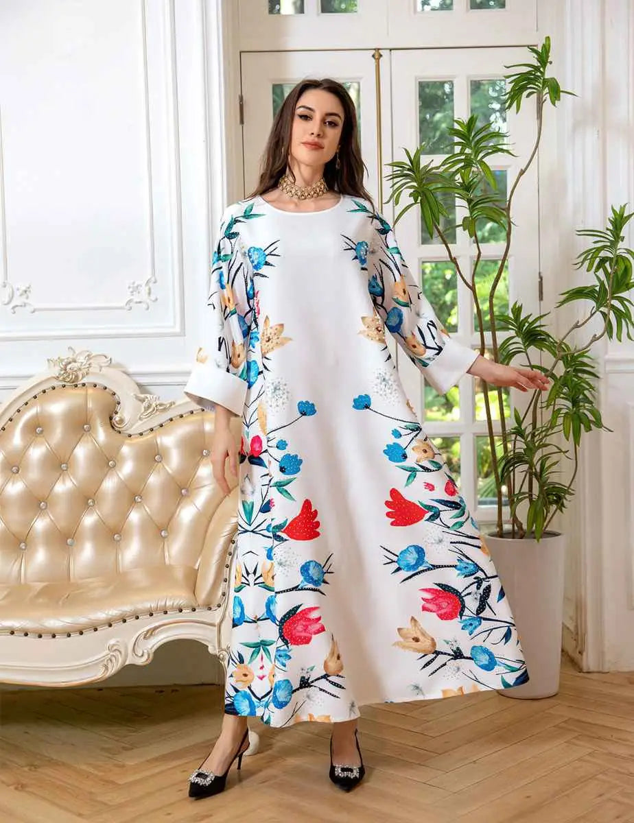 Eid Dress Arab Printed Kaftan Caftan Abaya Dress
