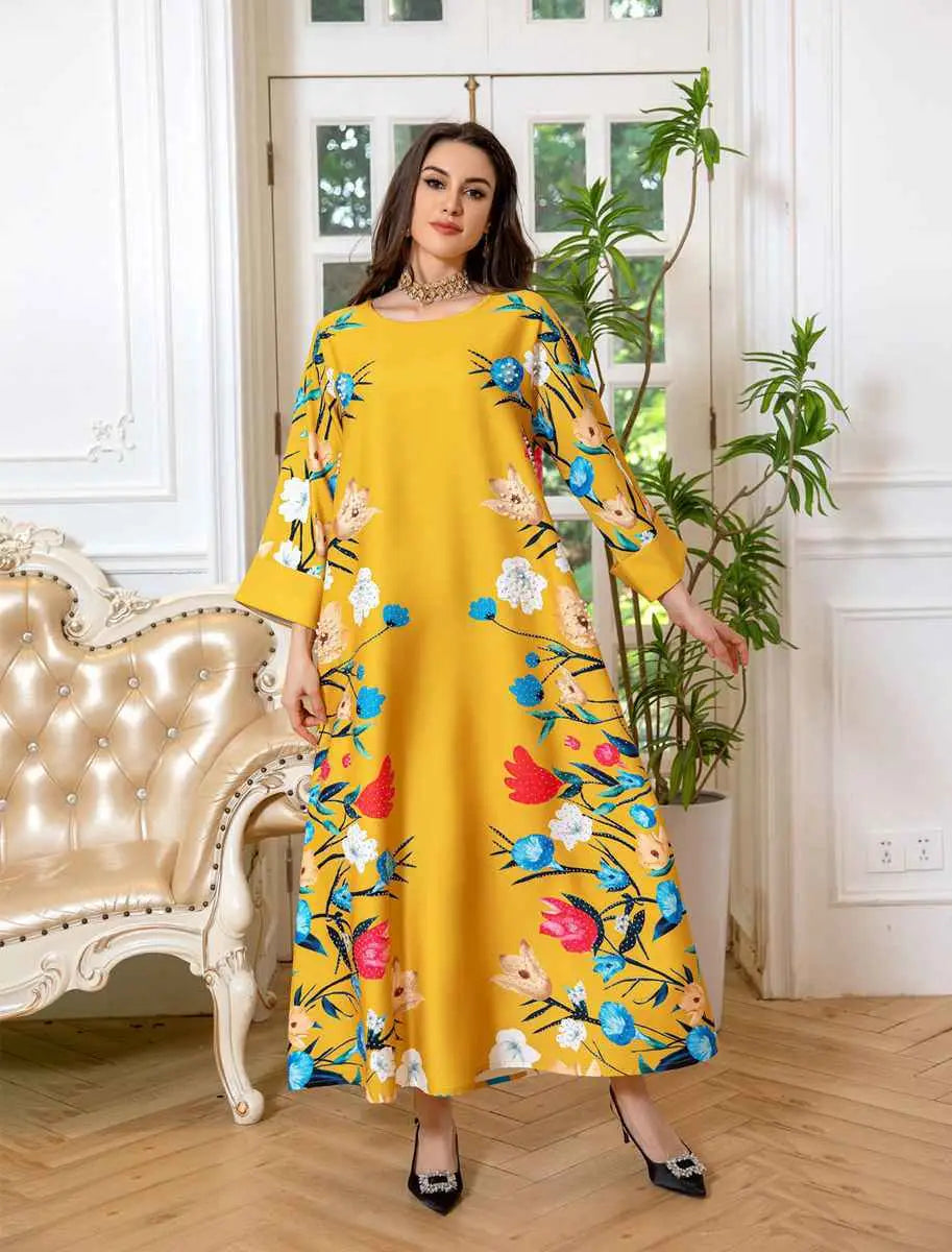 Eid Dress Arab Printed Kaftan Caftan Abaya Dress