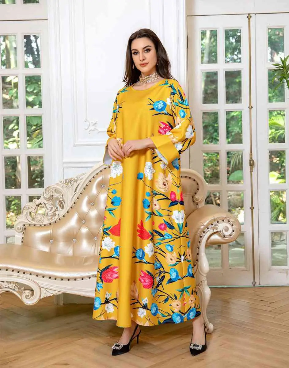 Eid Dress Arab Printed Kaftan Caftan Abaya Dress