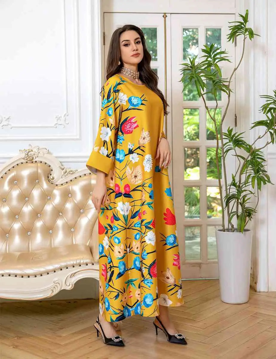 Eid Dress Arab Printed Kaftan Caftan Abaya Dress
