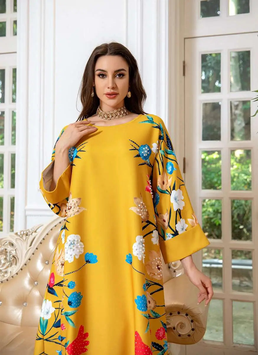 Eid Dress Arab Printed Kaftan Caftan Abaya Dress