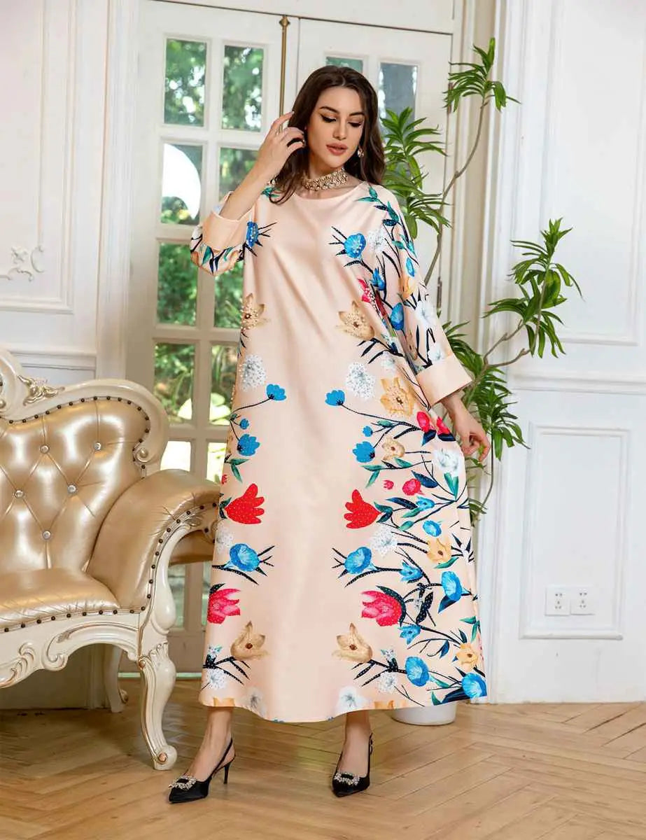 Eid Dress Arab Printed Kaftan Caftan Abaya Dress