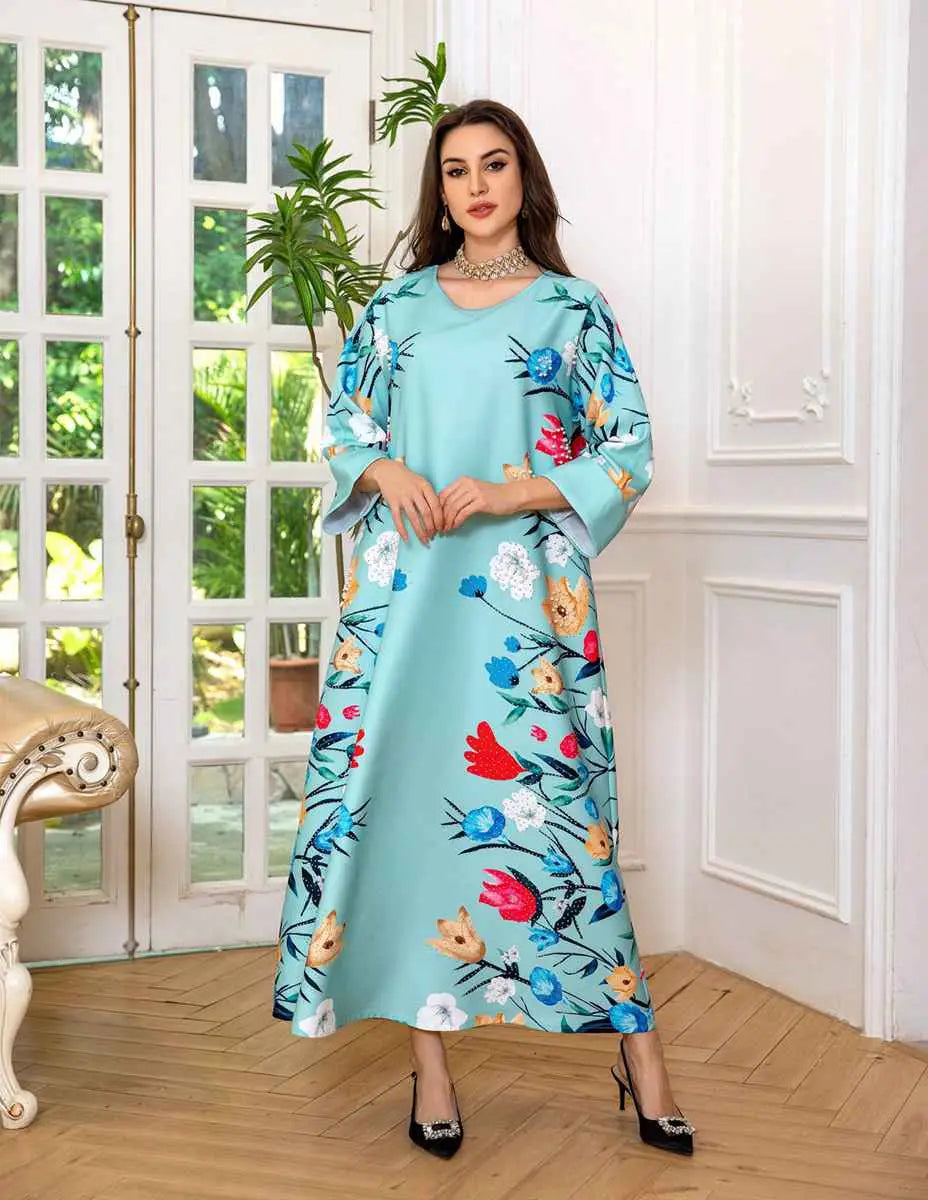 Eid Dress Arab Printed Kaftan Caftan Abaya Dress
