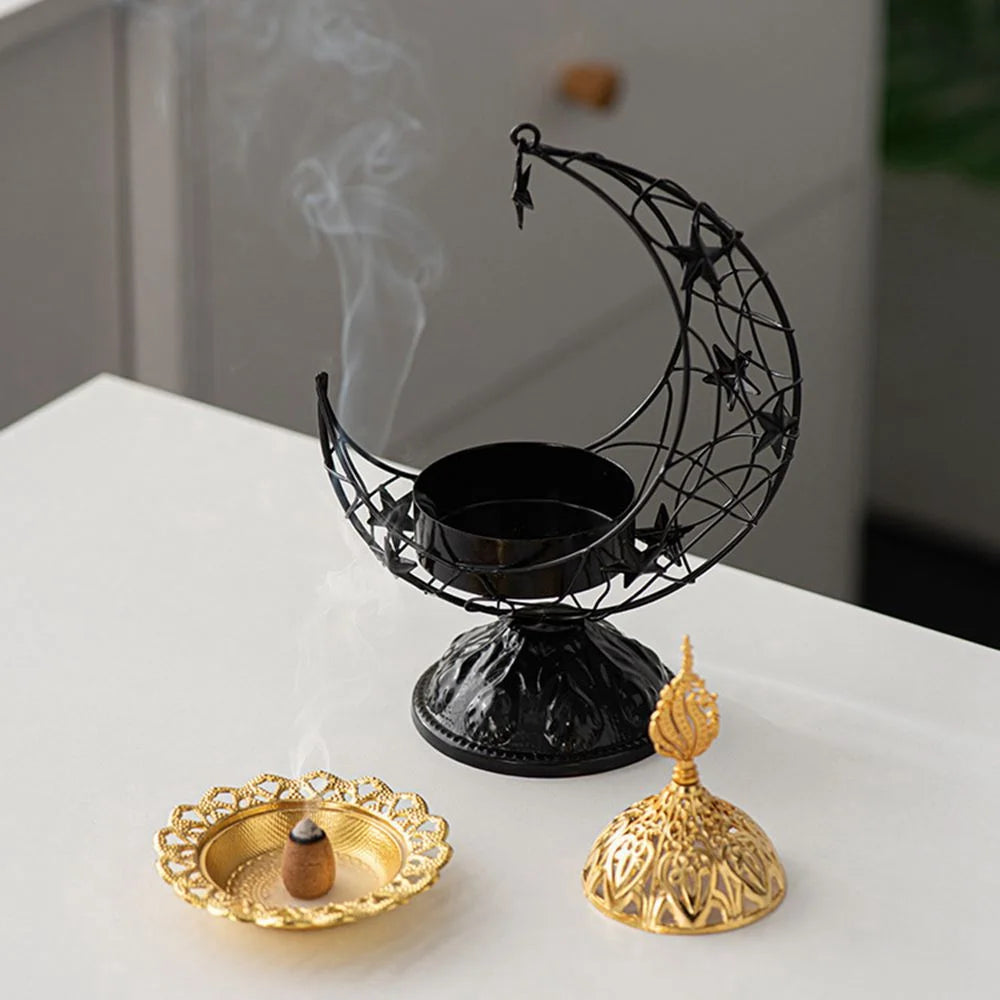 Middle East Arab Aromatherapy Home Decor Moon Bakhoor Incense Burner Holder