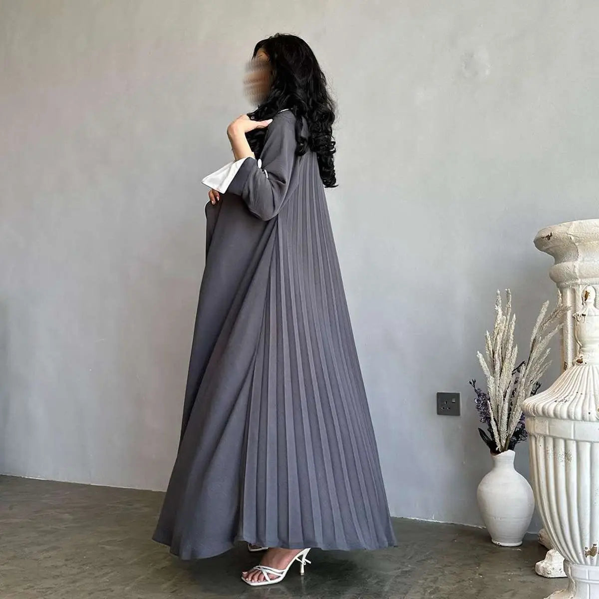 Muslim Women Fashion Cardigan Open Abaya Dress