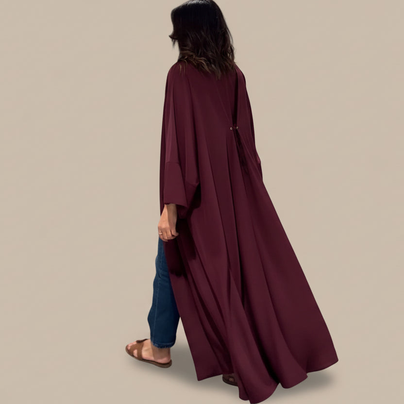 Wrinkle Cardigan Open Abaya Dress #25174