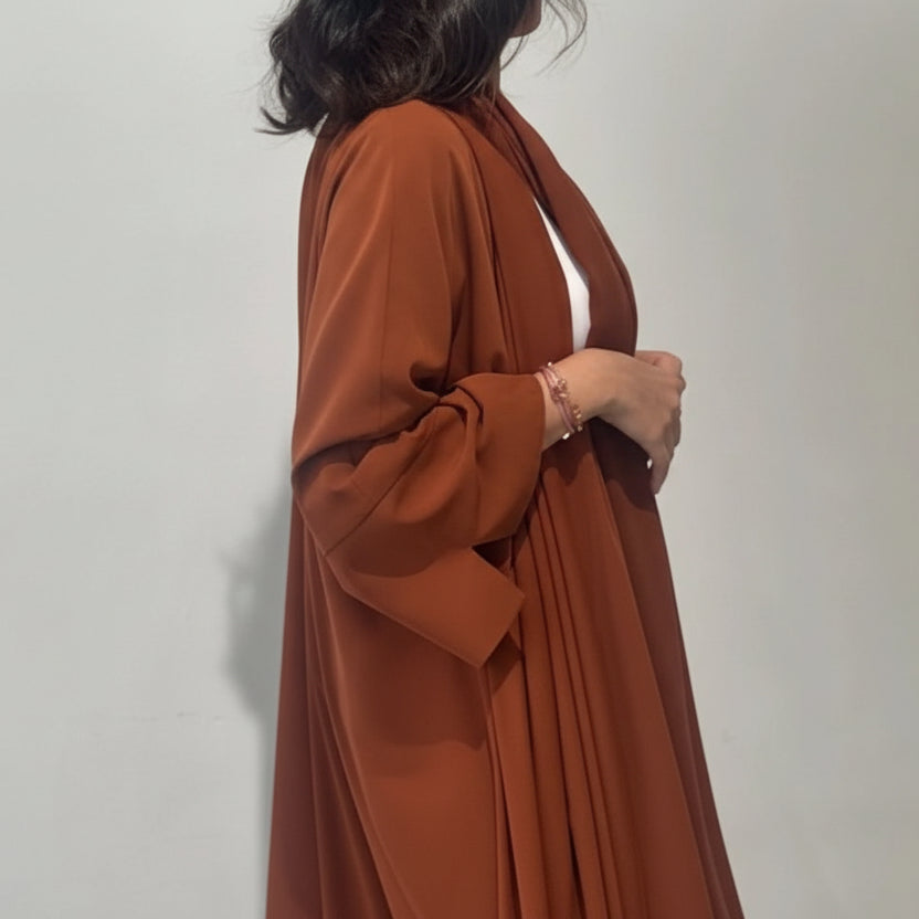 Wrinkle Cardigan Open Abaya Dress #25174