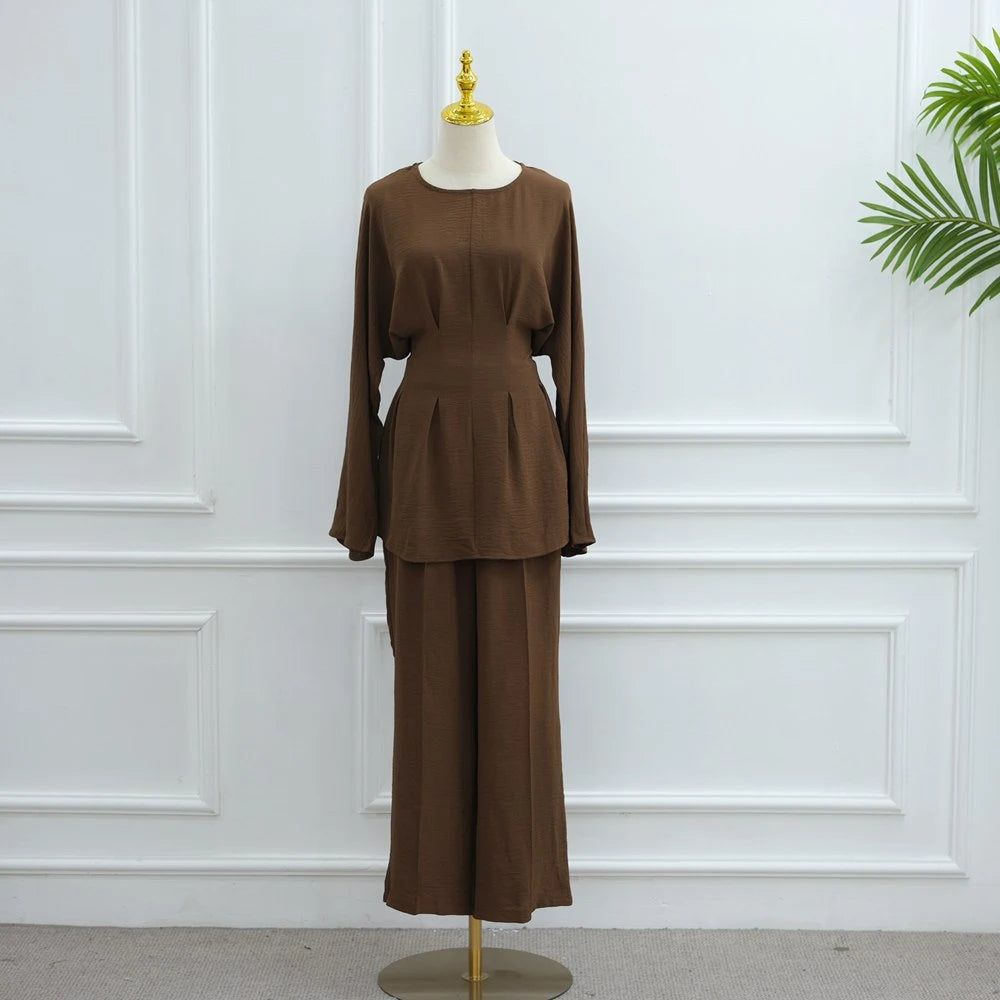 Muslim Women Daily Wear 2 Pieces Set Tops And Pants Set #251094