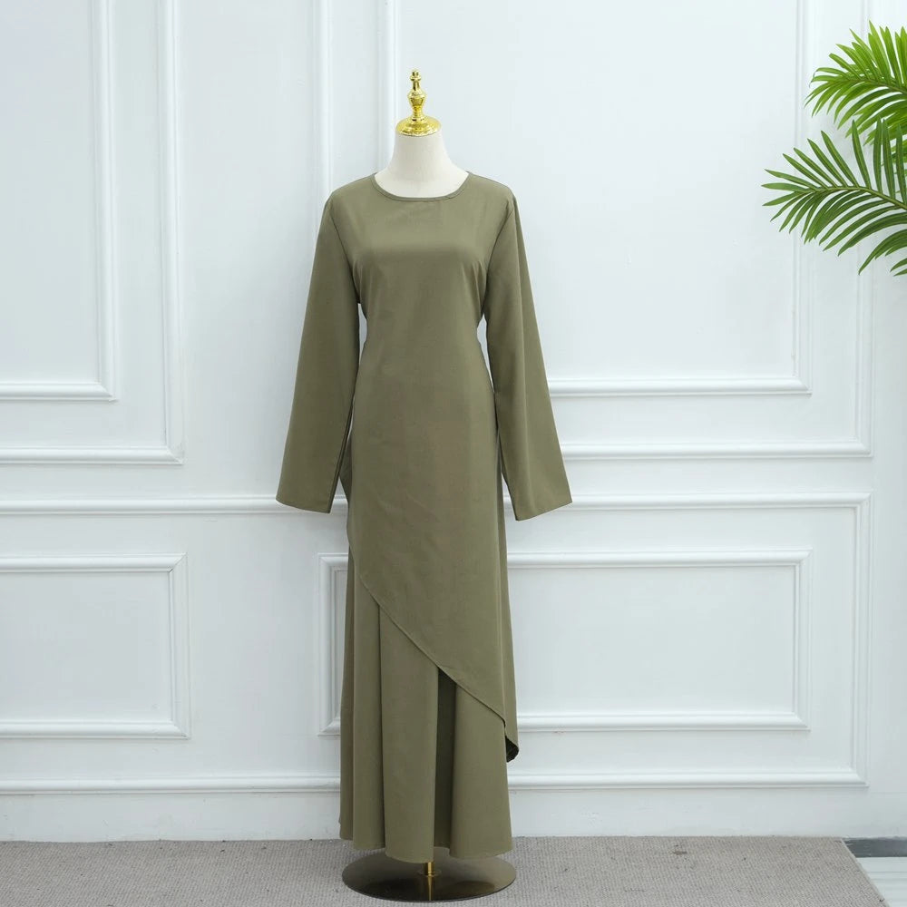 Muslim Women 2 Pieces Set Tops And Skirt Suit Set #251100