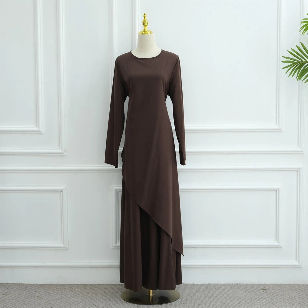 Muslim Women 2 Pieces Set Tops And Skirt Suit Set #251100