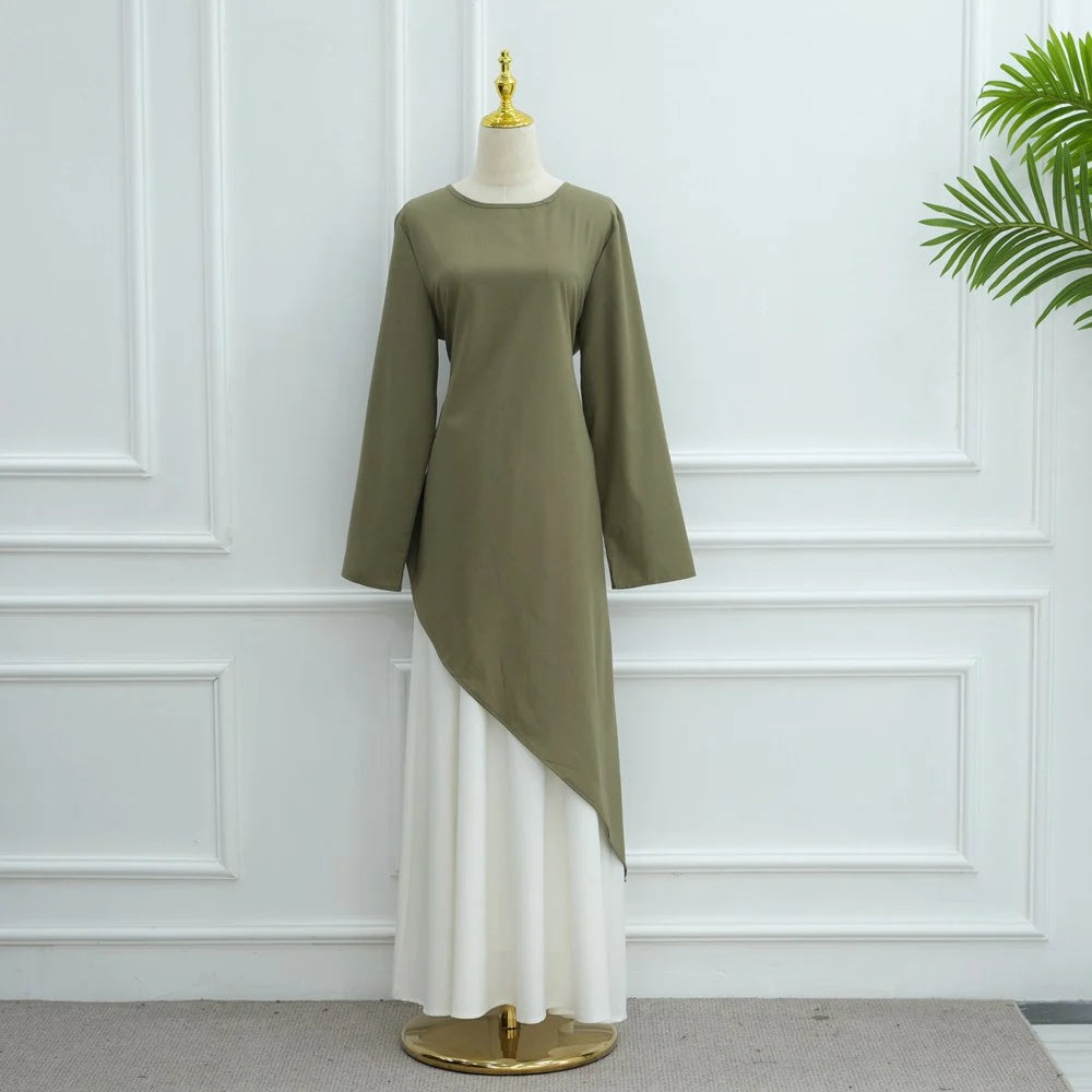 Muslim Women 2 Pieces Set Tops And Skirt Suit Set #251100
