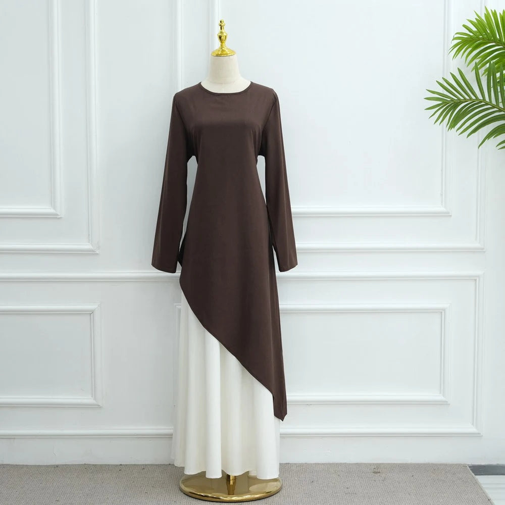 Muslim Women 2 Pieces Set Tops And Skirt Suit Set #251100