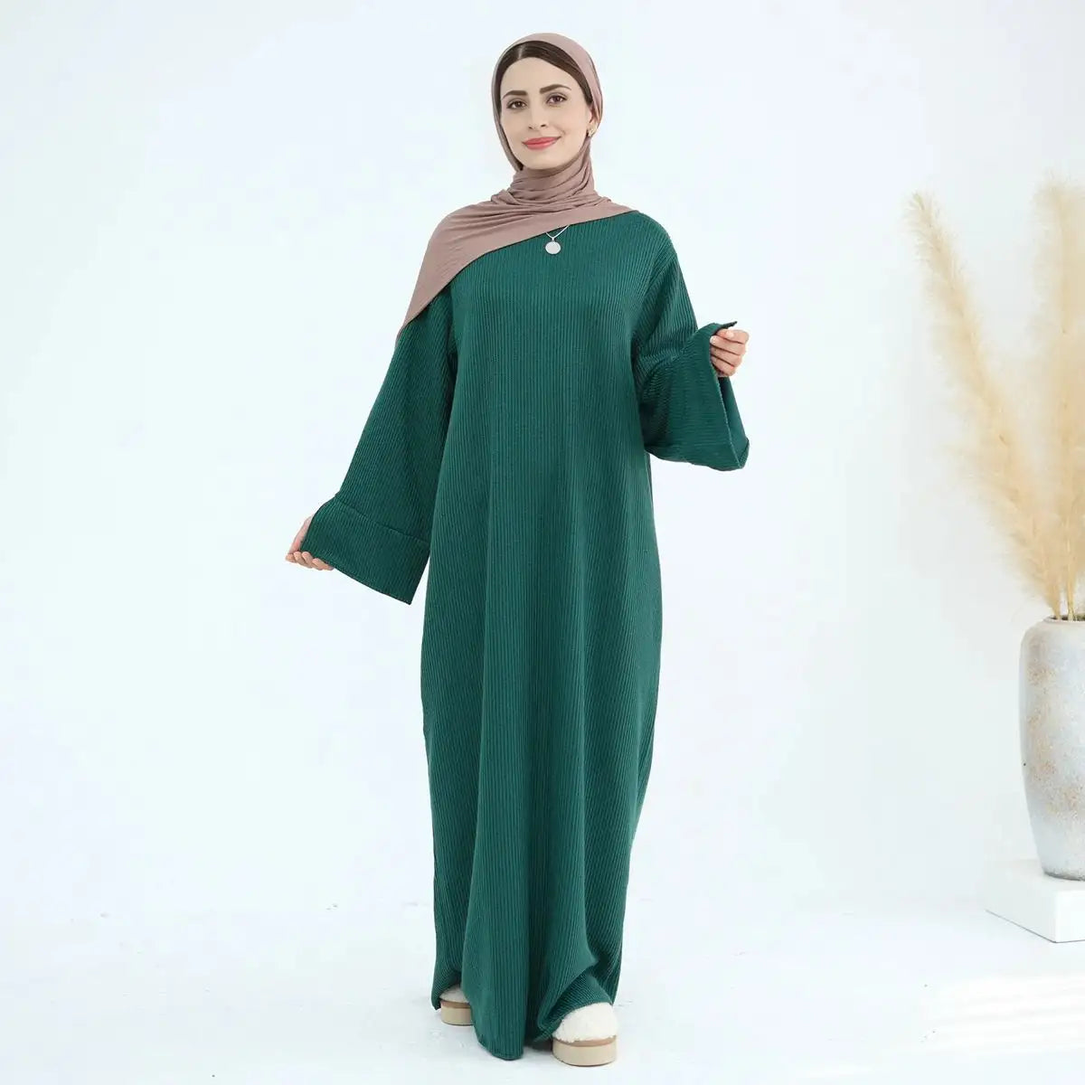 Thick Winter Fall Knitted Abaya Dress Urgarment Thick Winter Fall Knitted Abaya Dress Urgarment