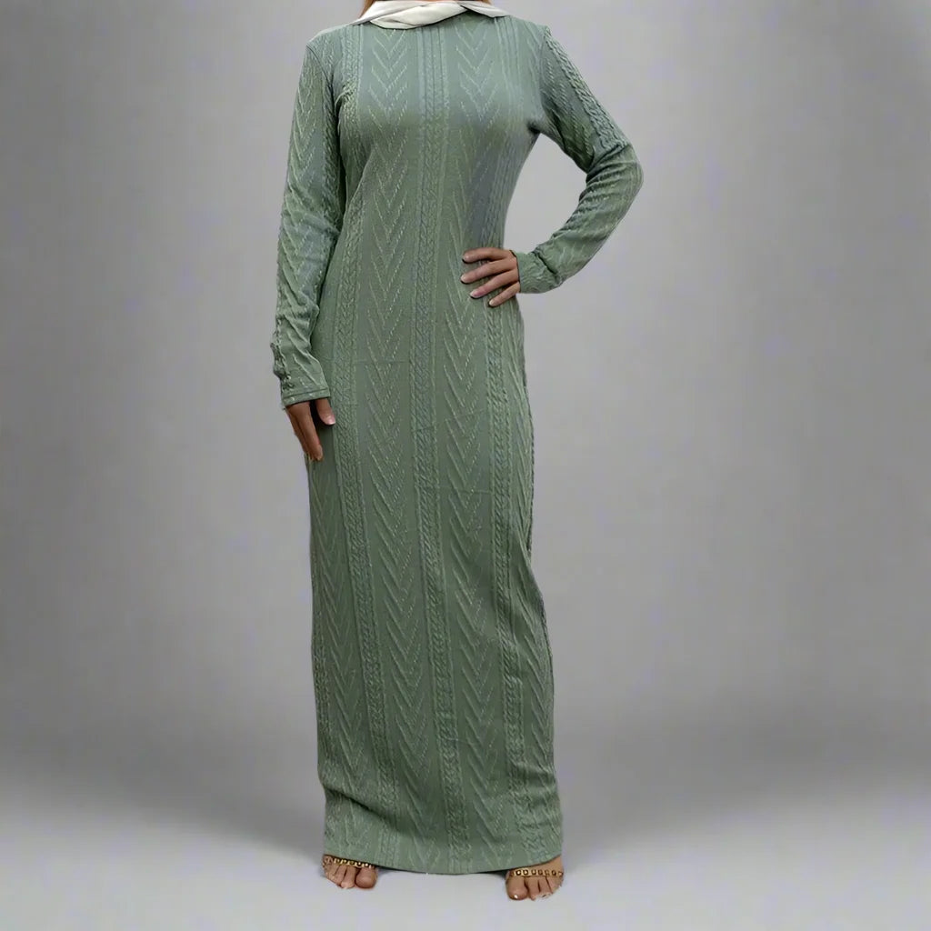 Winter Fall Muslim Women Sweater Underdress Abaya Under Inner Slip Dress Winter Fall Muslim Women Sweater Underdress Abaya Under Inner Slip Dress