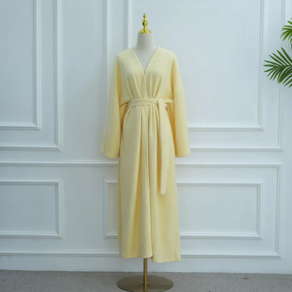 Winter Fall Thick Velvet Open Abaya Dress For Muslim Women #251125