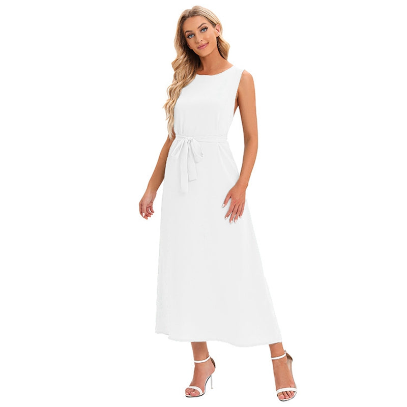 Solid Color Abaya Under Sleeveless Inner Slip Dress Underdress For