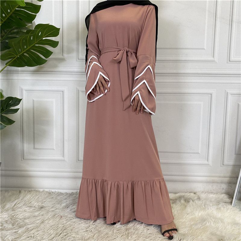Nida Solid Color Loose Abaya Dress For Muslim Women
