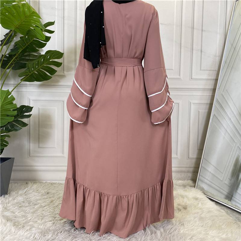 Nida Solid Color Loose Abaya Dress For Muslim Women