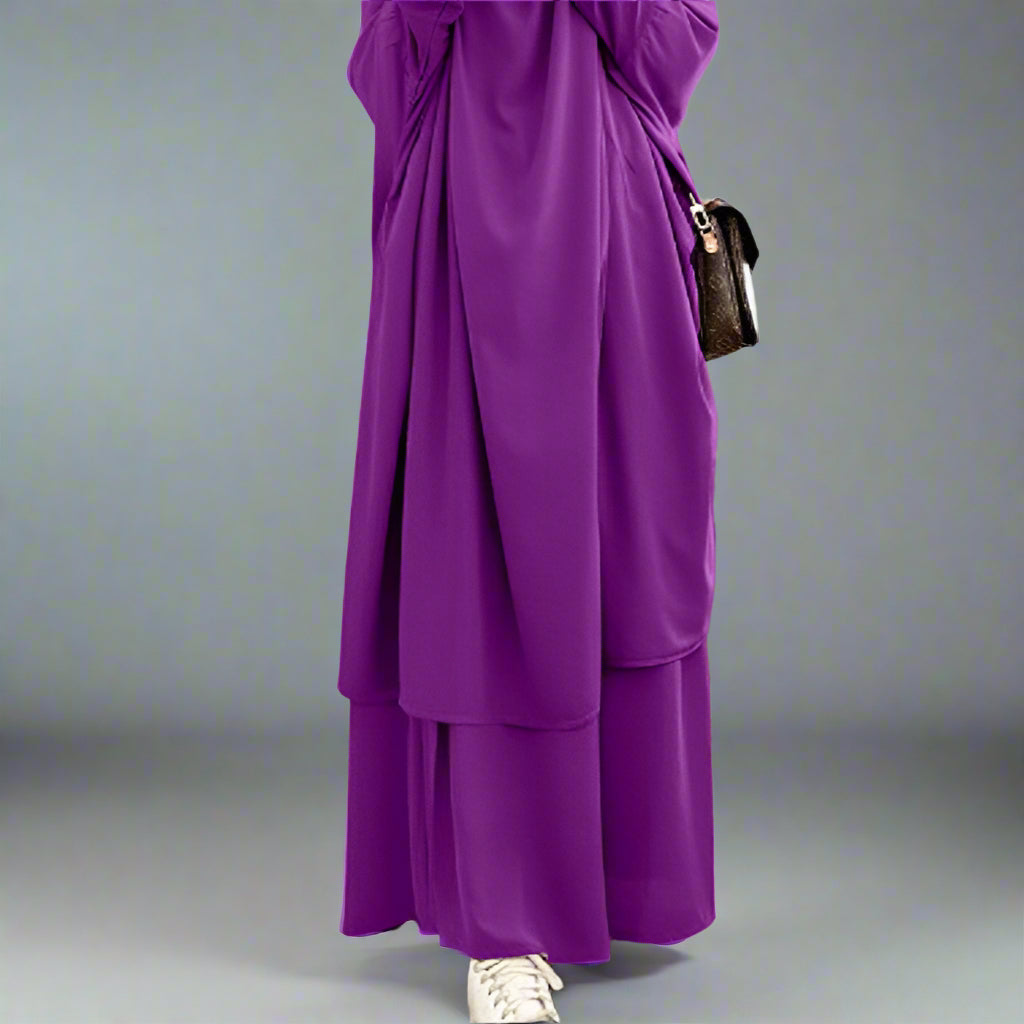 2 Pieces Set Overhead Nida Jilbab Prayer Dress Prayer Garment For Muslim Women Ramadan