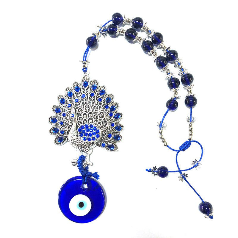 Blue Evil Eye Decor Wall Hanging Ornament Amulet for Home, Office, Car Decoration-Sign of Protection, Blessing and Strength