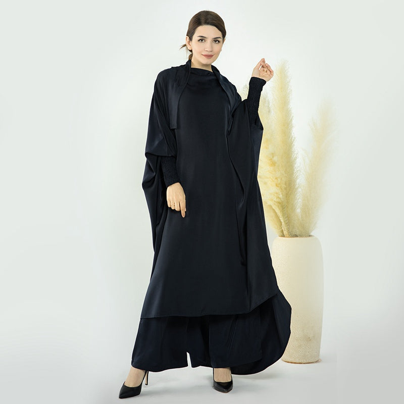 Muslim Women Nida Loose Pant Suits With Jilbab Tops Robes