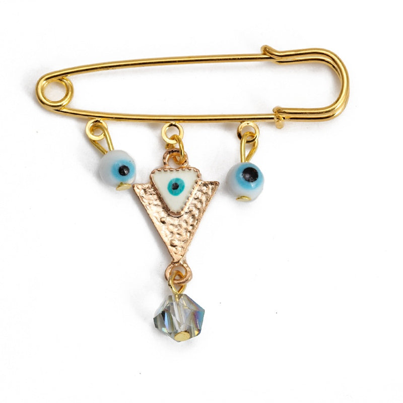 Turkish Evil Eye Brooch Pin Amulet for Women and Baby