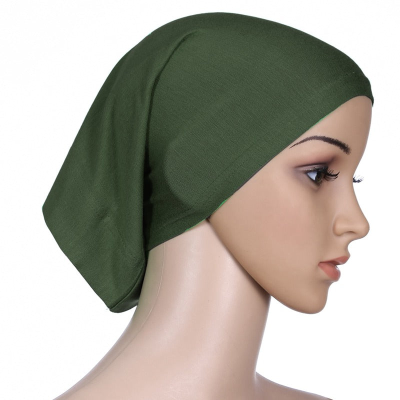 Muslim Women Mercerized Cotton Turban Hat HeadWraps Hijab Caps