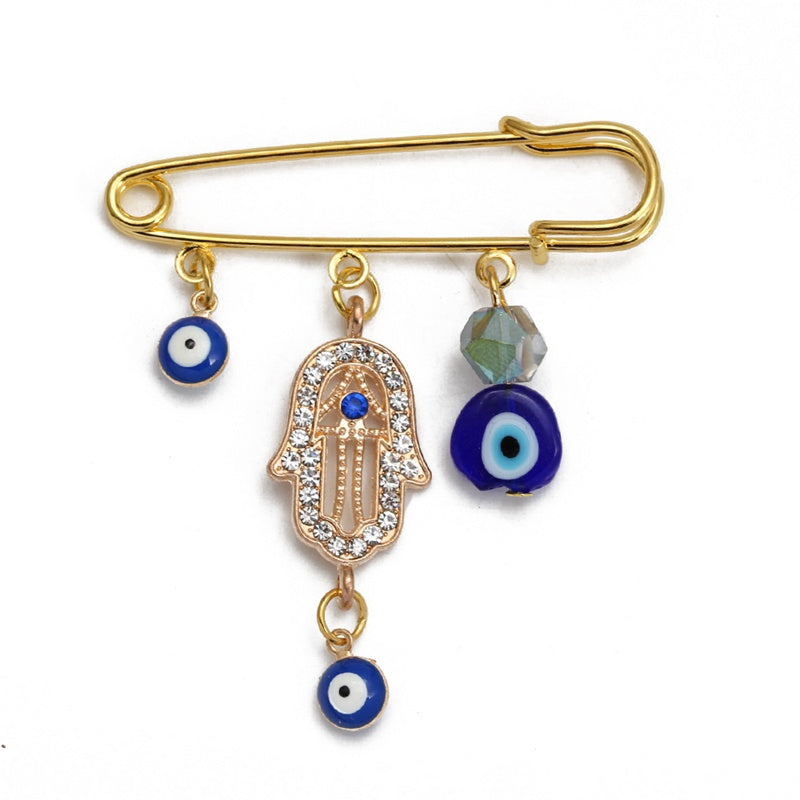 Turkish Evil Eye Brooch Pin Amulet for Women and Baby