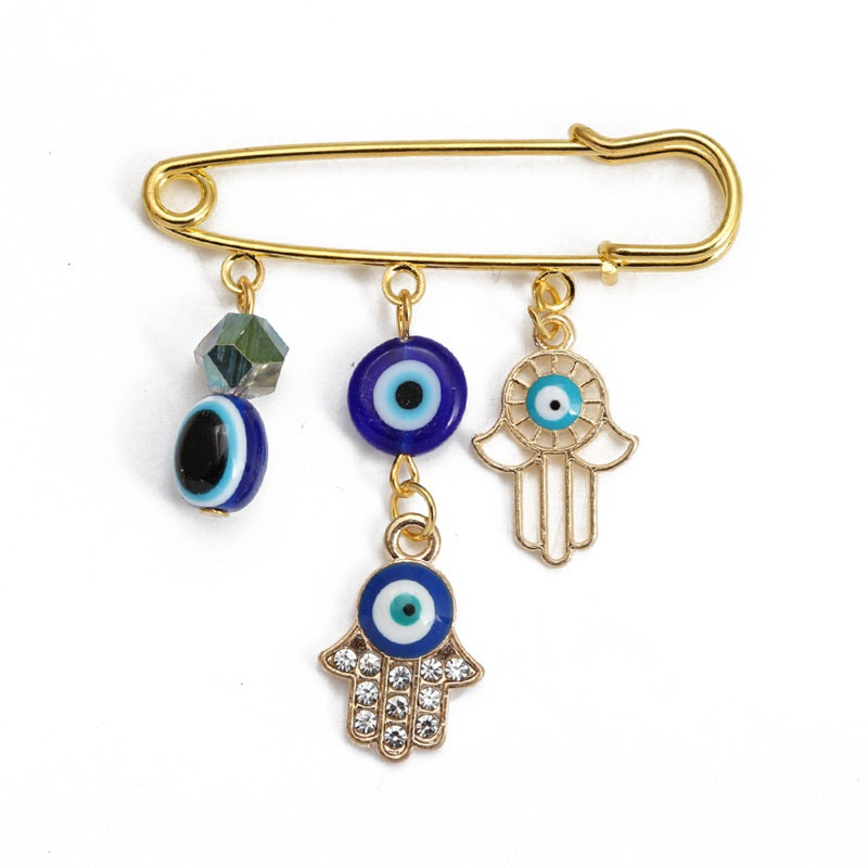 Turkish Evil Eye Brooch Pin Amulet for Women and Baby