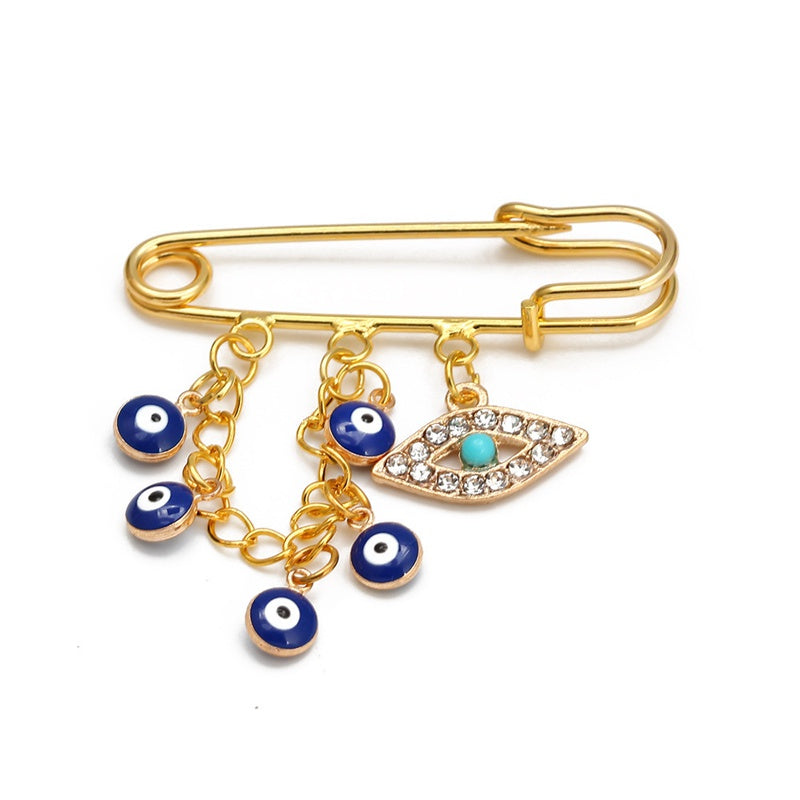 Turkish Evil Eye Brooch Pin Amulet for Women and Baby