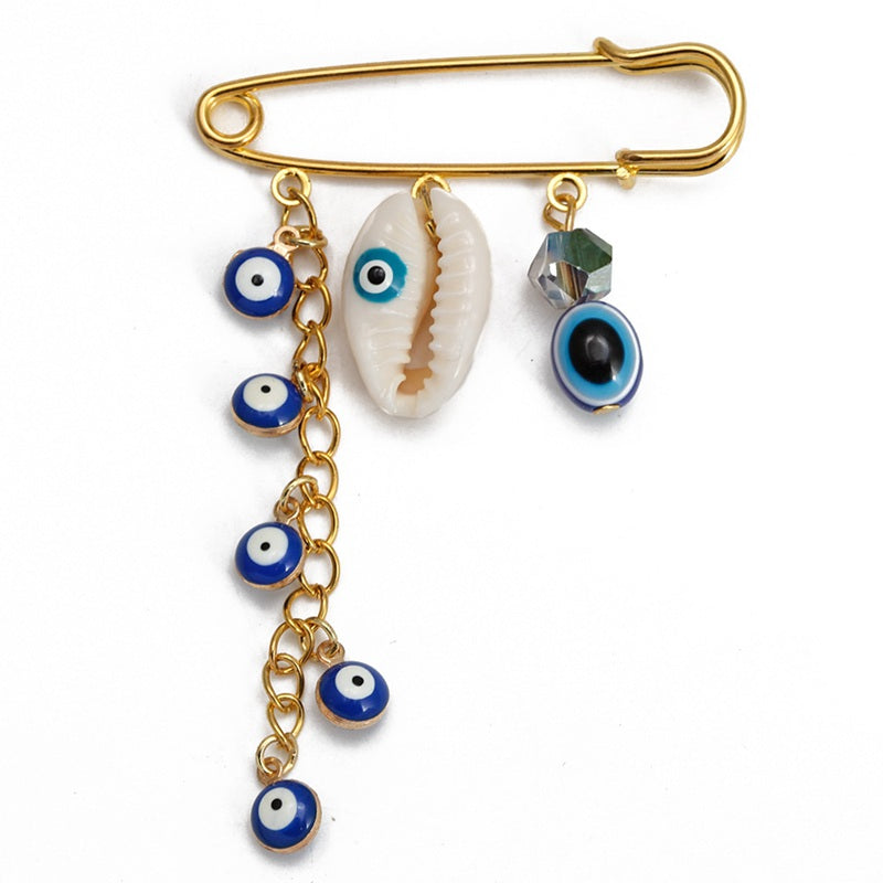 Turkish Evil Eye Brooch Pin Amulet for Women and Baby
