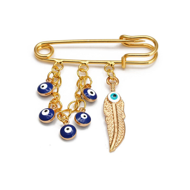 Turkish Evil Eye Brooch Pin Amulet for Women and Baby