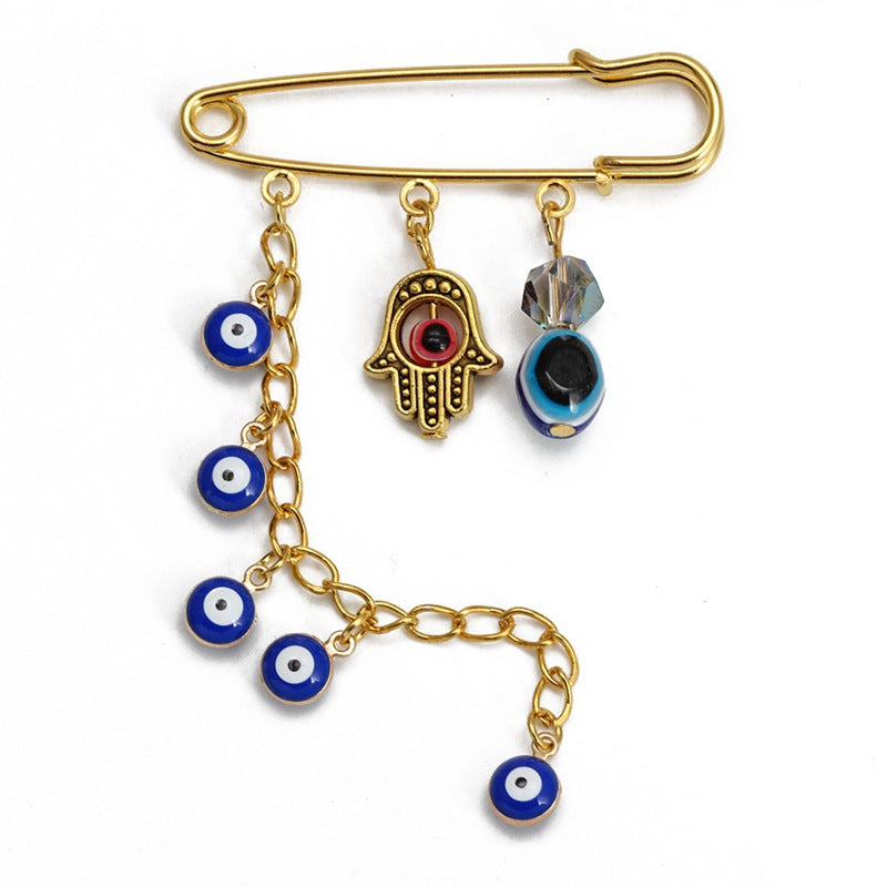 Turkish Evil Eye Brooch Pin Amulet for Women and Baby