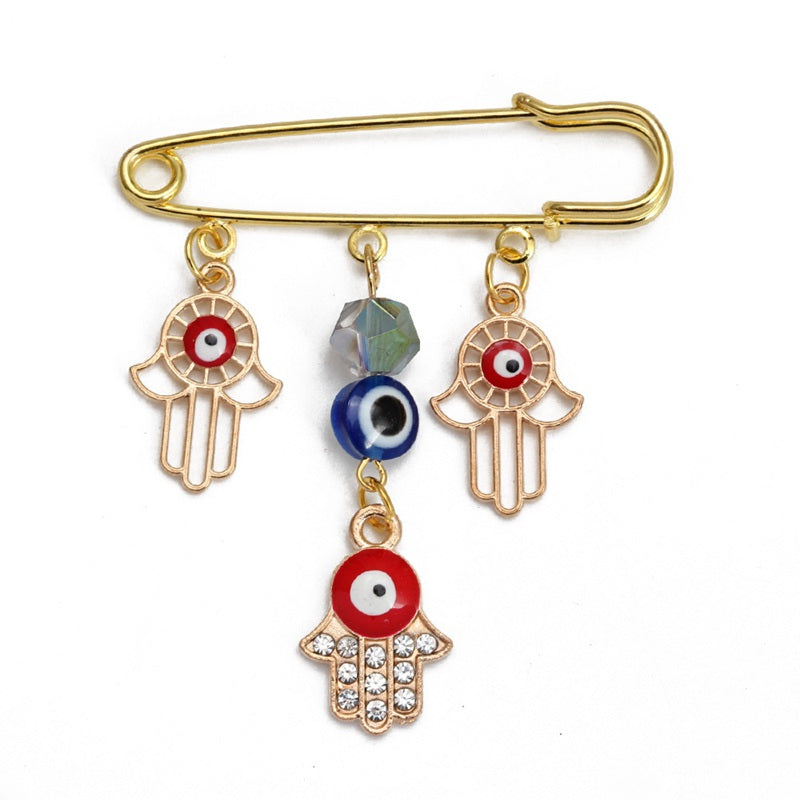 Turkish Evil Eye Brooch Pin Amulet for Women and Baby