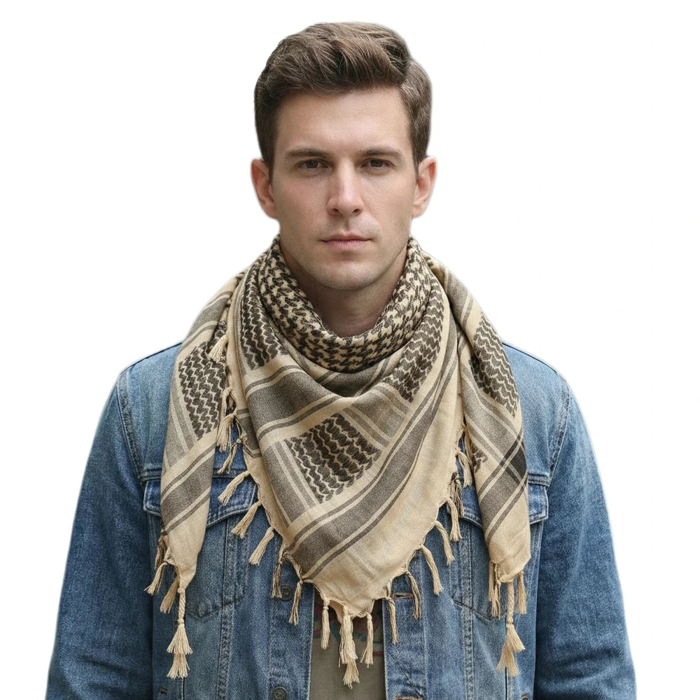 100% Cotton Colorful Keffiyeh Military Tactical Shemagh Desert Scarf Neck Wrap For Men and Women