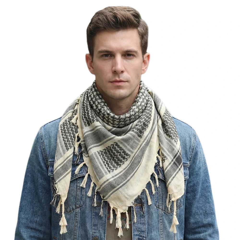 100% Cotton Colorful Keffiyeh Military Tactical Shemagh Desert Scarf Neck Wrap For Men and Women