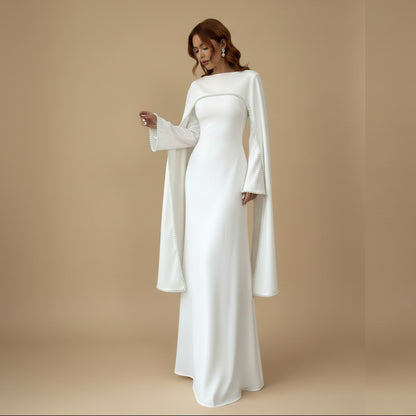 Muslim Women Embellished Beads Cape Abaya Dress #261167